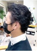 【大人男性】外国人風パーマ アップバング
