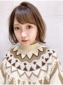 ふわっとボブレイヤー_くびれヘアビタミンカラー_8789