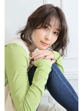 ヘアーメイクパウダー 天王寺寺田町店(Hair make powder) 20代30代40代50代小顔外ハネボブイヤリングカラーベージュ透明感