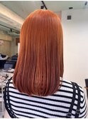 【蔵前美容室】オレンジカラー　セミロング【AR.MARA アルマラ】