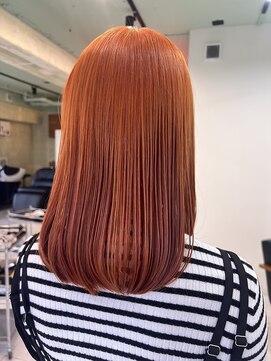 アルマラ(AR.MARA) 【蔵前美容室】オレンジカラー　セミロング【AR.MARA アルマラ】