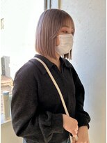 ヘアースタジオゼン アドバンス(hair studio Zen advance)&nbsp;ミルクティーベージュ×切りっぱなしボブの組み合わせが可愛い♪