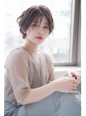 リラカジエアリーパーマ/小顔マロンベージュフェザーショート