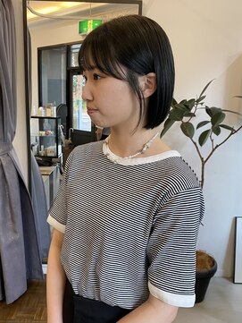 パークレーン アイス イヴェン(park lane ICI yeven) ブルーブラック　サイドバング　シースルーバング　ボブ　矢場町