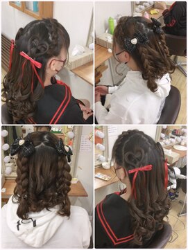 ヘアアンドメイク ゼン ヨコハマ(Hair&Make ZEN YOKOHAMA) 【編みカチュ】ツインアレンジ