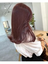 2195ヘアー 世田谷代田(2195hair) 韓国風ピンクローズ/チェリーレッド/フェミニンロング/顔周り