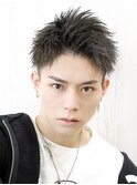 短髪スパイキーアップバングショートツーブロック刈り上げ