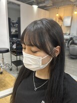 グロウ 丸の内(GLOW)&nbsp;グレージュオリーブベージュ顔周りカット韓国風前髪甲府美容室