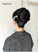 和装ヘアセット☆夜会巻きアレンジ☆