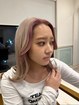 ヘアーサロン リアン 熊谷2号店(hair salon Rien) ホワイトベージュ×ピンク フェイスフレーミング！
