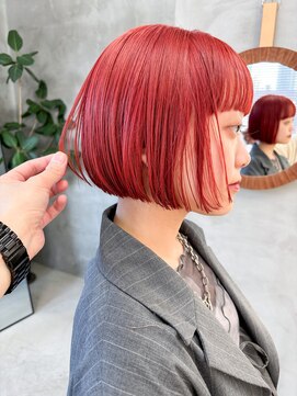 テトヘアー(teto hair) 20代30代40代　切りっぱなしボブ/ブリーチカラー/レッドカラー