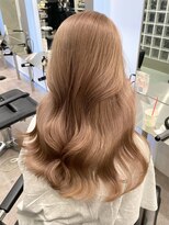 サンクマーケット 渋谷(cinq MARKET) ヘア渋谷ブリーチカラーレイヤーカットミルクティーベージュ韓国