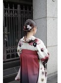 卒業式ヘアセット着付け