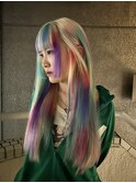 ダークブルークラゲカットケアブリーチオリーブベージュ3