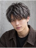 桜木町メンズ束感ショート×グレーシルバーメッシュ