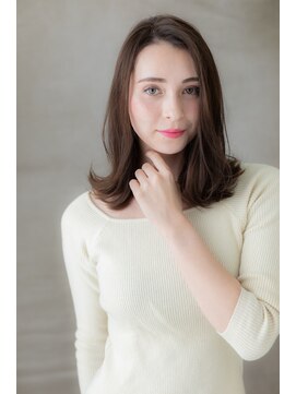 カバーヘア ブリス 大宮西口(COVER HAIR bliss) ダークアッシュかき上げ前髪小顔外ハネミディY大宮20代30代40代