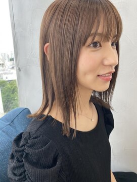 ワク(WAKU) ichida  styleNO.24オリーブベージュデザインカラーウェットヘア