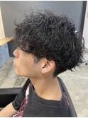 メンズマッシュ波巻きスパイラルパーマ
