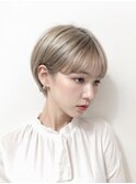 大人可愛い20代30代40代丸み小顔ショートボブマッシュ