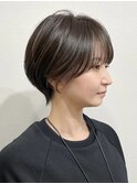 白髪ぼかし/ひし形/癖毛/大人ショートボブ/60代50代40代