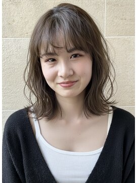 ビュートリアム265(BEAUTRIUM 265) ボブパーマ 肩ハネボブ ゆる巻きパーマ くすみベージュ 銀座