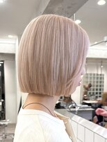 サンクプロジェクト(cinq PROJECT)&nbsp;ハイトーン切りっぱなしショートボブラベンダーミルクティー韓国