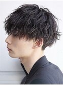 渋谷メンズパーマシャドウパーマ緩め波巻きパーマッシュウルフ◆