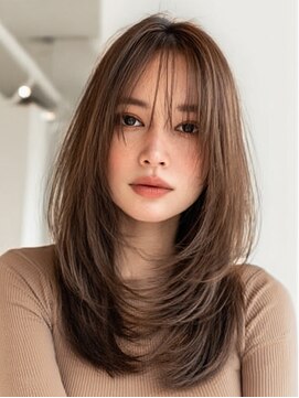 ダル 渋谷/表参道(DAL.) 顔周りカットハッシュカットロングレイヤーダークブラウン
