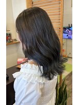 桃の木 ヘアー(桃の木 hair) ブリ―チなしダブルカラー(ネイビー)