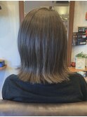 切りっぱなしボブ/バイカラー/ハイアンドロー/ショコラアッシュ