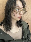 前髪パーマ/ウザバング/アッシュカラー/２０代/３０代/４０代