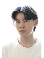 にもう ブルーブラック 韓国センターパート　メンズヘア