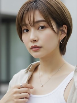 プラスエリマ 四日市(Plus Elima) 耳かけフェミニンショートボブ