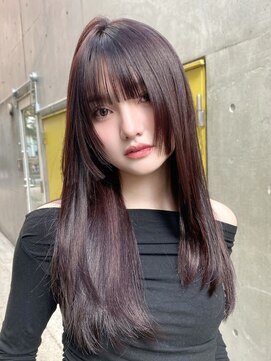 ニューヨークニューヨーク 梅田茶屋町店(NYNY) ワインレッド　縮毛矯正　ロングヘア　レイヤーロング