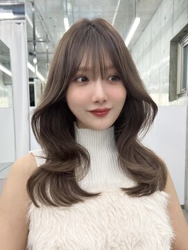 ノク 渋谷(nok) レイヤーカット 韓国くびれヘア 愛されミディ 顔まわりカット