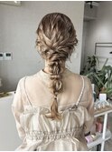 結婚式お呼ばれヘアセット編みおろし