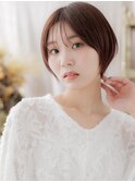 ■シースルーバングマロンベージュ丸みショート47北浦和20代30代