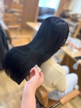 アロマ ヘアー ルーム 新宿3号店(AROMA hair room) 髪質改善ストレート/艶ロング/ブルーブラック/縮毛矯正/サラツヤ