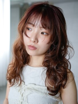 ロング前髪カット顔周りレイヤーおくれ毛_F40801