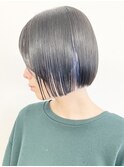 【松戸　松田】かわいいミニボブインナーカラー青20代