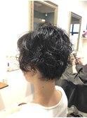 30代40代50代/ショートパーマ/黒髪ショート/ふわふわパーマ