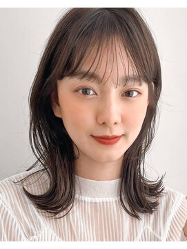 パザパ 花楯店 山形(pa za pa) 韓国風外はねミディアム/シースルーバング/ショコラグレージュ