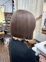 ユイマァル 倉敷(YUIMARL) ハイトーンボブ20代30代40代ケアブリーチミルクティーベージュ