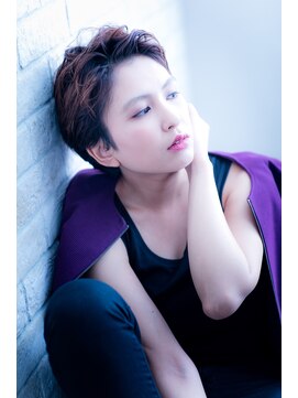 エルデ ナインズ ヘアー スタンド 川口店(elde 9's HAIR STAND) 67ワイドバング&モーブカラーのワンサイドくびれミディ風ヘア