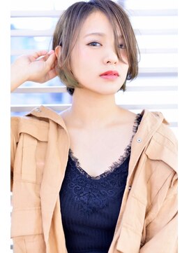 ヘアーサロンライト(hair salon Light) Light　グレーベージュ×ポイントカラー×ショートボブ