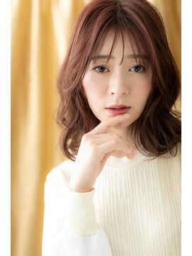 カバーヘア ブリス 川口(COVER HAIR bliss) ミルクティーピンクくせ毛風小顔ウェーブ巻きZ川口20代30代40代