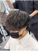縦落ちウルフツイストパーマメンズパーマ波巻き