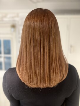 グロウ 恵比寿(grow) レイヤーカット×コーラルピンク