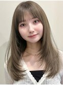 韓国風/レイヤー/小顔/前髪カット/髪質改善/グレージュ/透明感