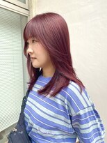 アジールヘア 北千住駅西口店(agir hair)&nbsp;ブリーチなしWカラーピレンジレッドカラー黒髪卒業北千住